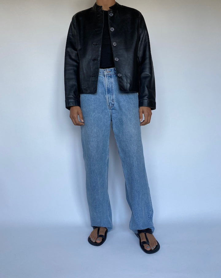 VINTAGE BLACK LEATHER JACKET 3031