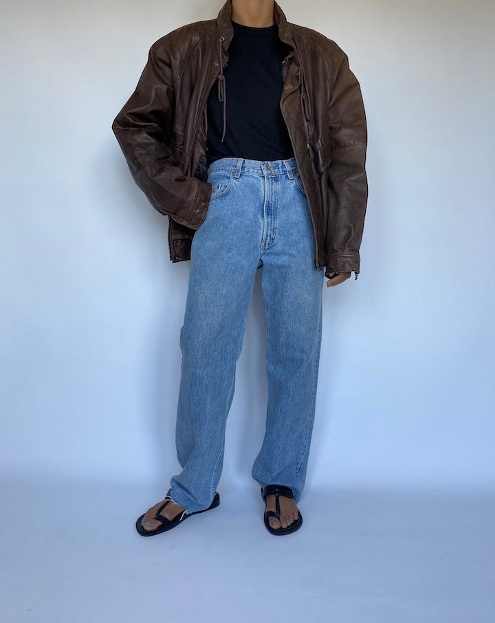 VINTAGE BROWN LEATHER JACKET 3044