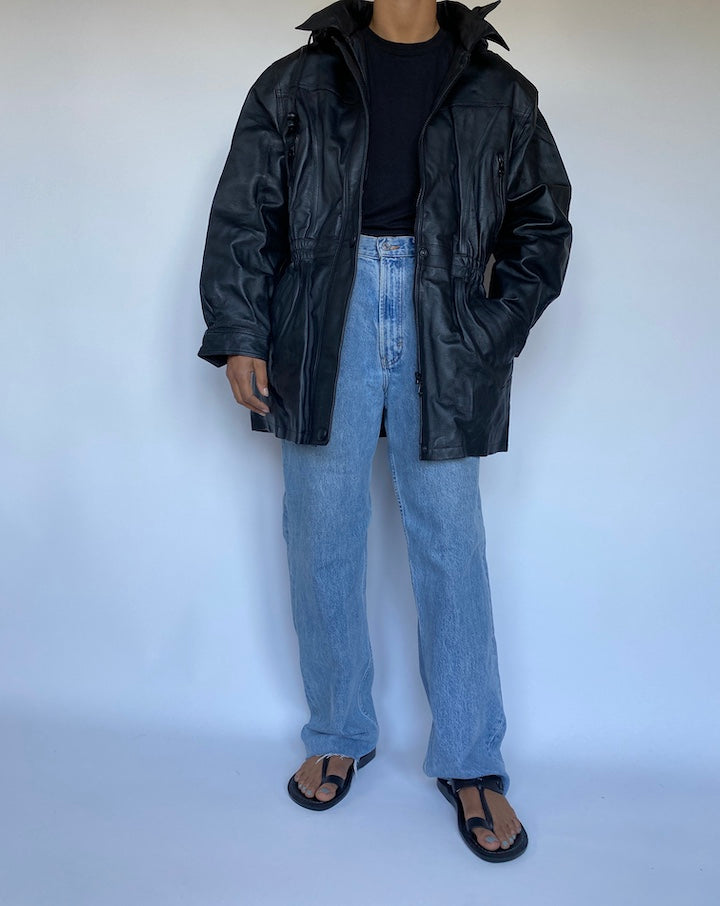 VINTAGE BLACK LEATHER JACKET 3045