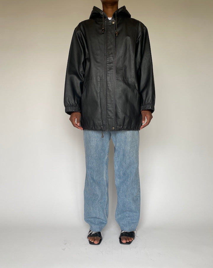 VINTAGE BLACK LEATHER JACKET 3050