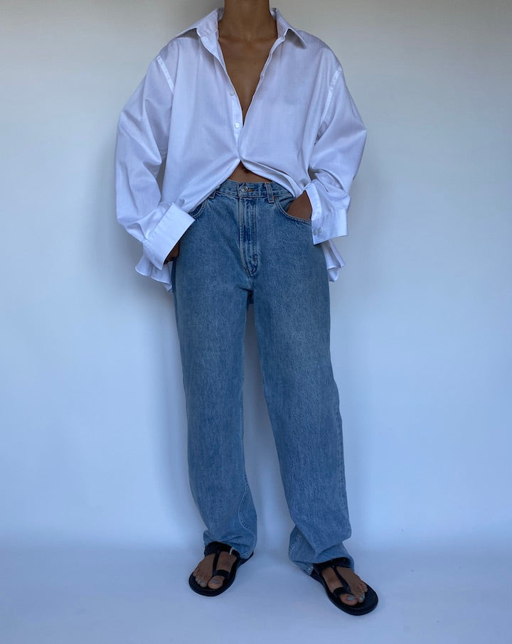 VINTAGE WHITE BUTTON DOWN SHIRT 3055