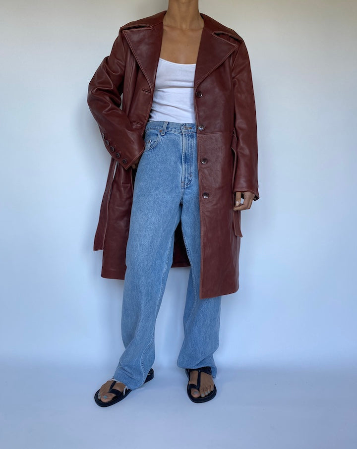 VINTAGE LEATHER TRENCH 3066