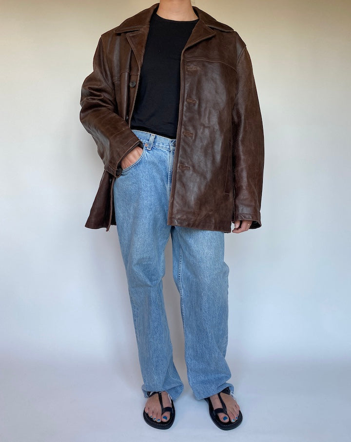 VINTAGE BROWN LEATHER JACKET 3072