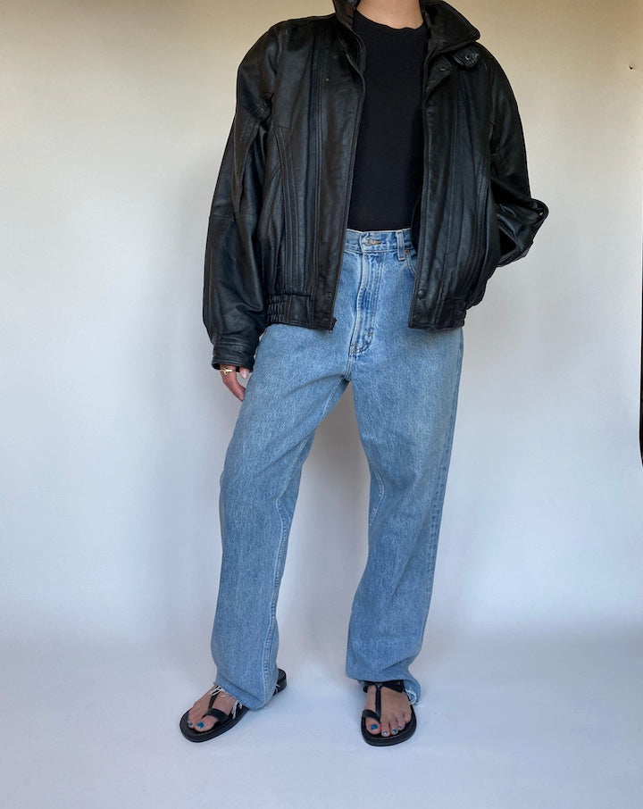 VINTAGE BLACK LEATHER JACKET 3074