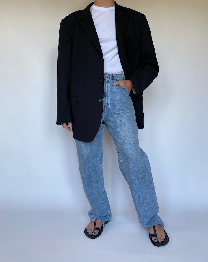 VINTAGE BLACK OVERSIZED BLAZER 3093