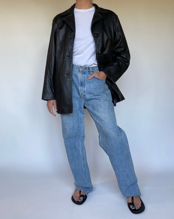 VINTAGE BLACK LEATHER JACKET 3104