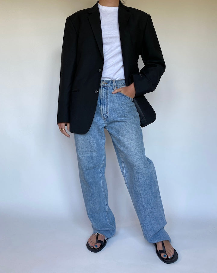 VINTAGE SINGLE BREASTED BLACK BLAZER 3105