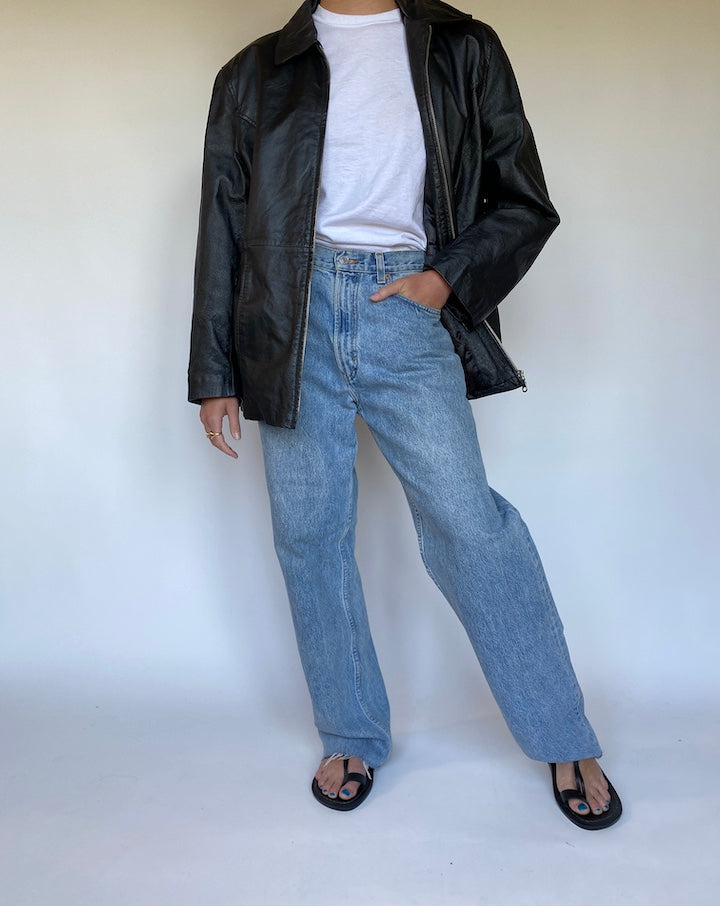 VINTAGE BLACK LEATHER JACKET 3114