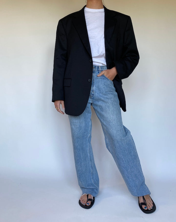 VINTAGE BLACK WOOL BLAZER 3110