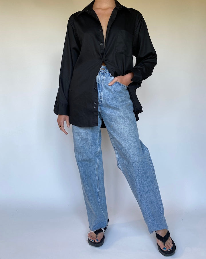 VINTAGE BLACK BUTTON DOWN SHIRT 3120