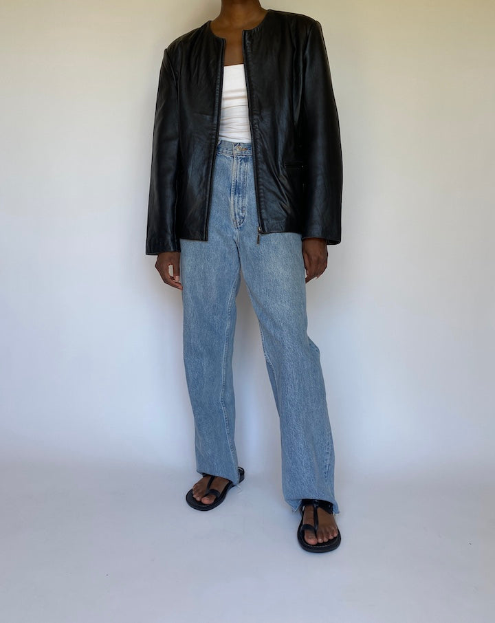 VINTAGE BLACK LEATHER JACKET 3131