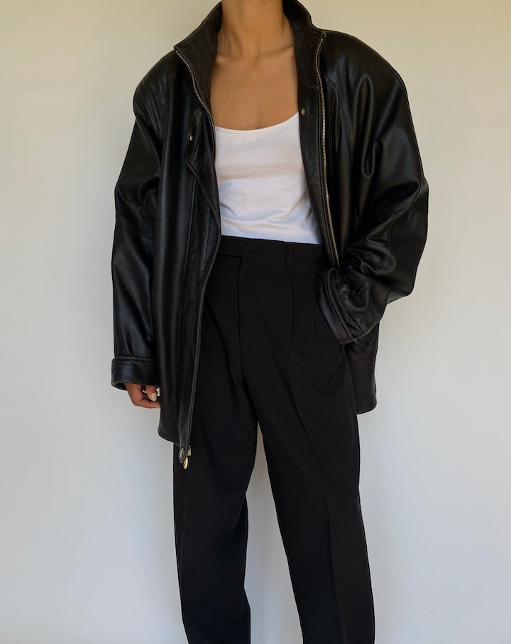 VINTAGE BLACK LEATHER JACKET 3136