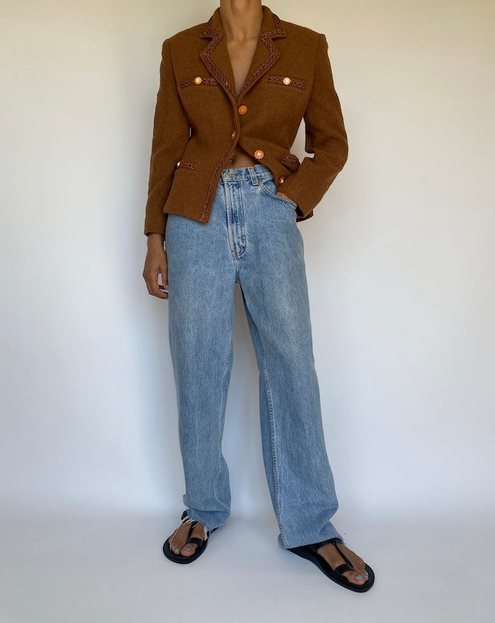 VINTAGE BROWN TWEED BLAZER 3156