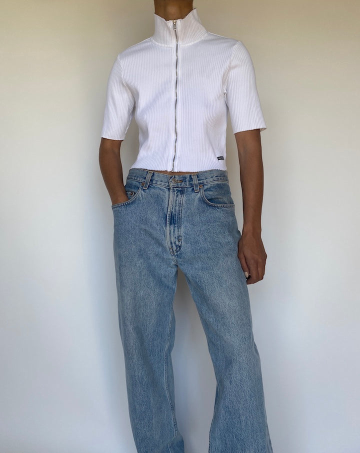 VINTAGE WHITE CALVIN KLEIN TOP 3159