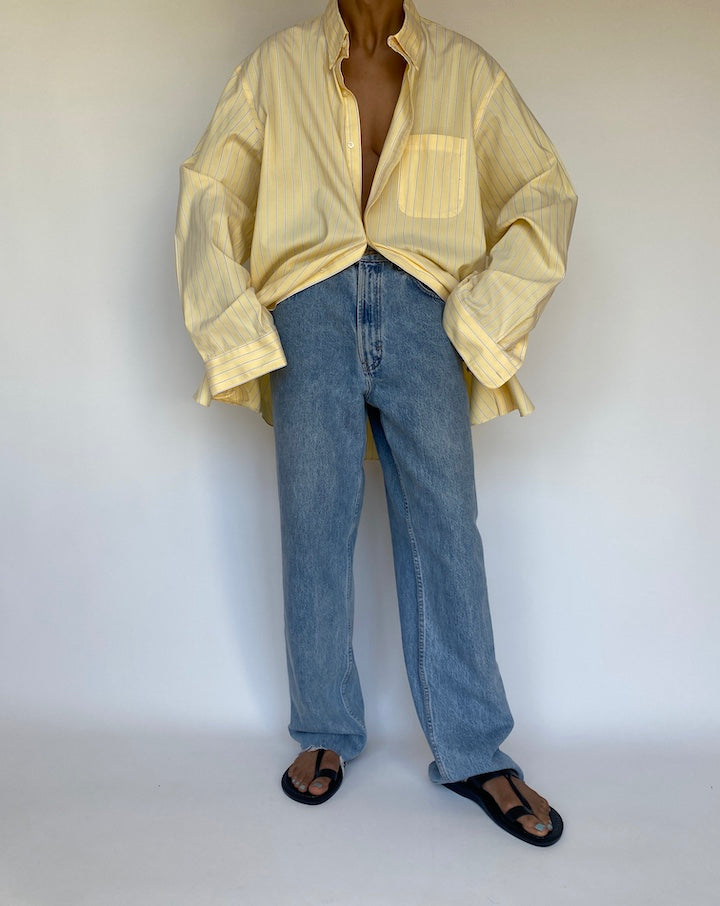 VINTAGE YELLOW STRIPED RALPH LAUREN SHIRT 3176