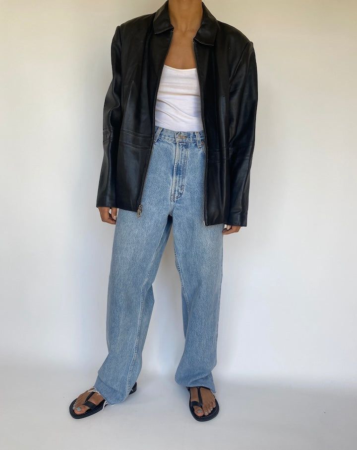 VINTAGE BLACK LEATHER JACKET 3180