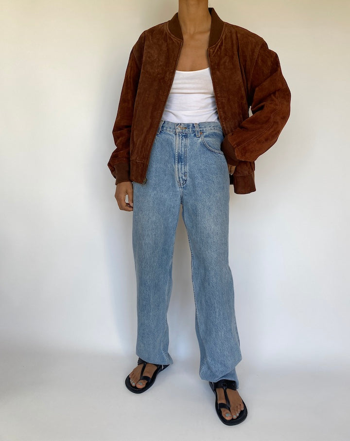 VINTAGE BROWN SUEDE LEATHER JACKET 3199