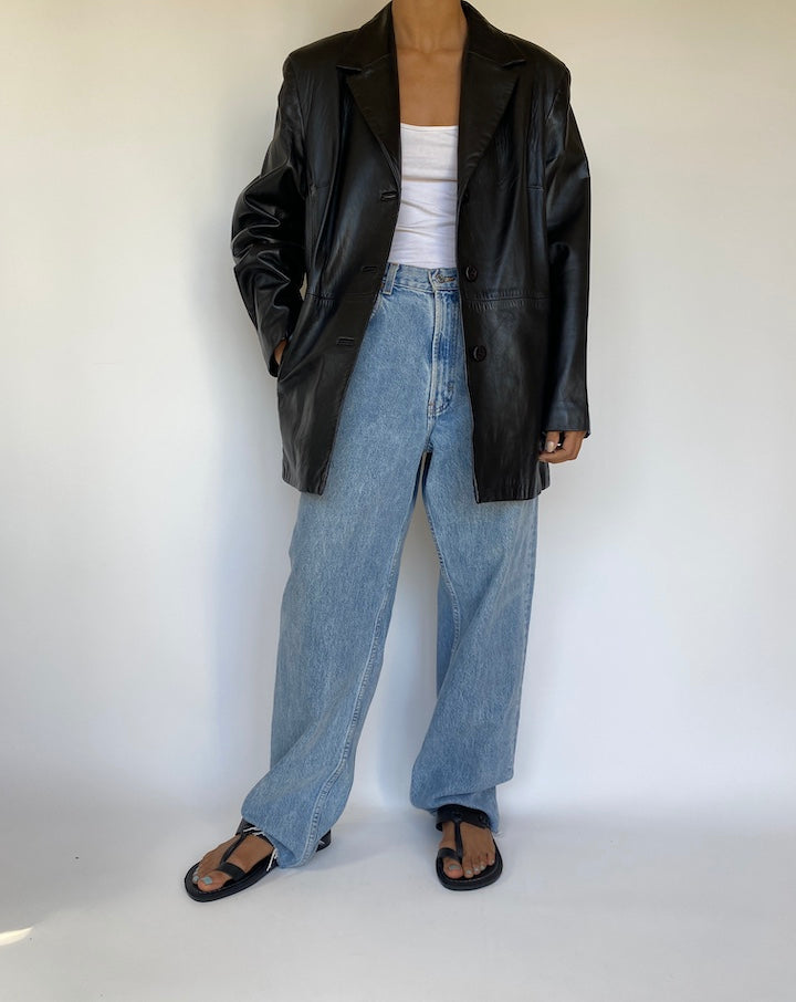 VINTAGE BLACK LEATHER JACKET 3211