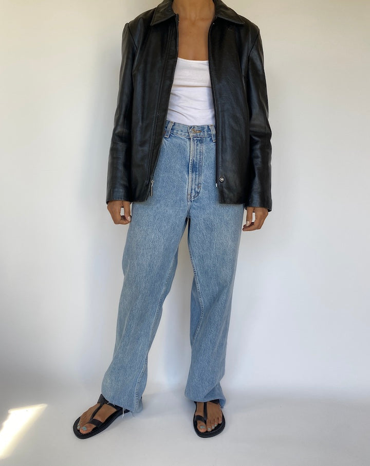 VINTAGE BLACK LEATHER JACKET 3214