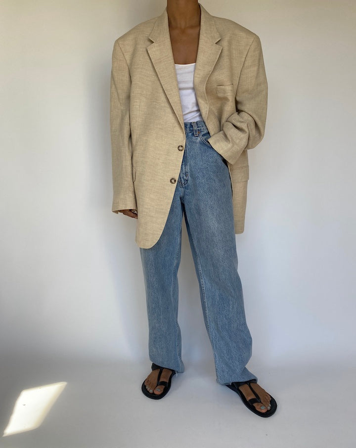VINTAGE OVERSIZED BEIGE BLAZER 3217