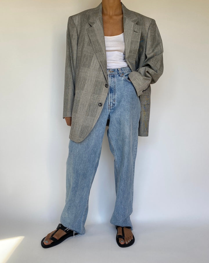 VINTAGE GREY OVERSIZED BLAZER 3220