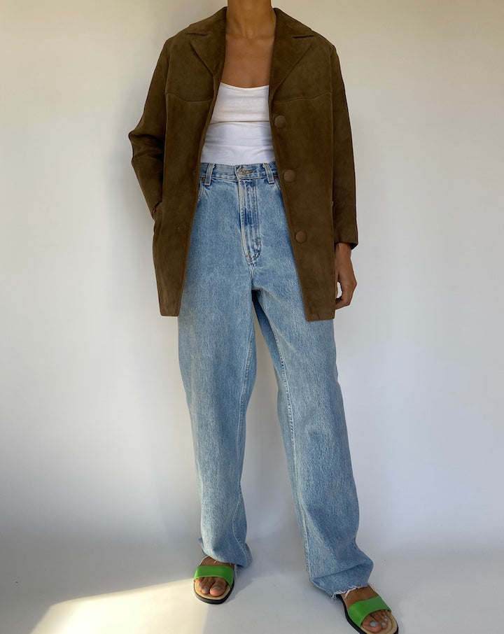 VINTAGE BROWN SUEDE LEATHER JACKET 3234