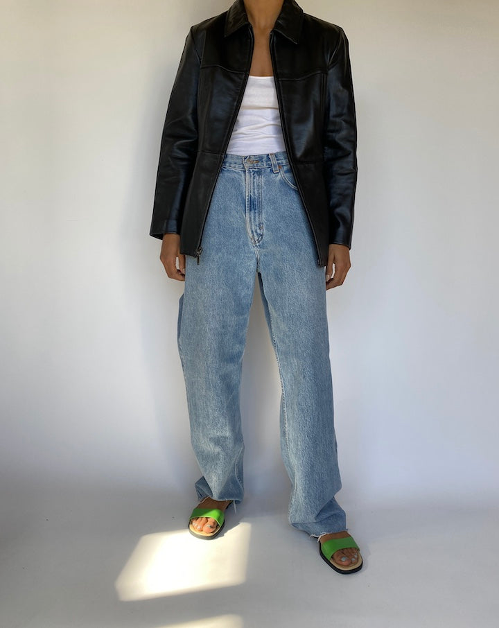 VINTAGE BLACK LEATHER JACKET 3238