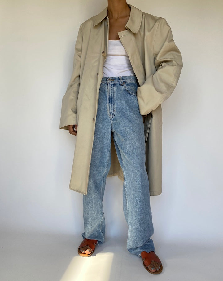 VINTAGE OVERSIZED BEIGE LONG COAT 3242