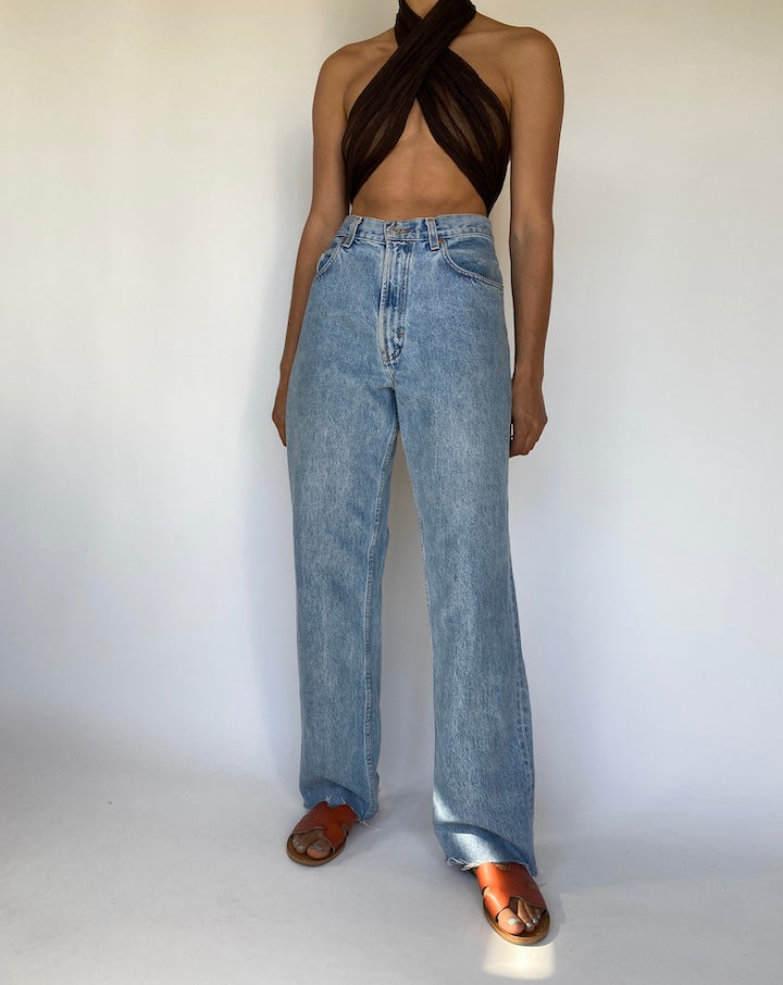 VINTAGE BROWN SCARF TOP 3247