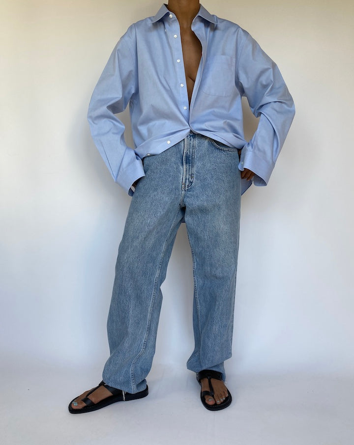 VINTAGE LIGHT BLUE BUTTON DOWN SHIRT 3258