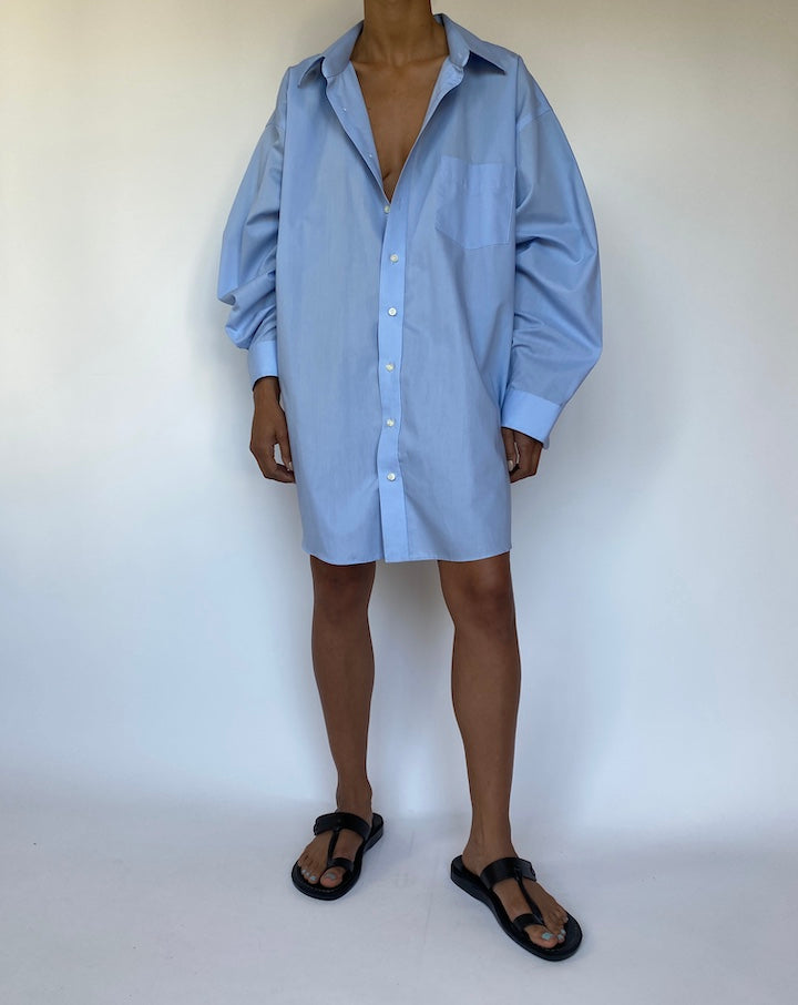 VINTAGE BLUE BUTTON DOWN SHIRT DRESS 3269