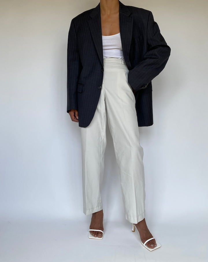 VINTAGE GREY PINSTRIPED RALPH LAUREN BLAZER 3273