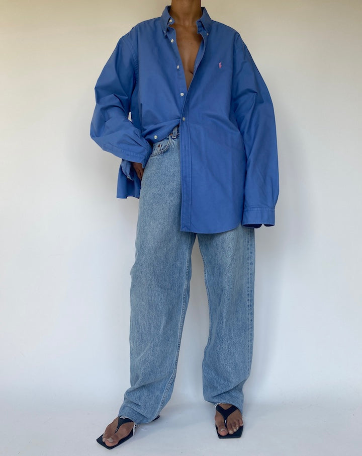 VINTAGE OVERSIZED BLUE RALPH LAUREN SHIRT 3323