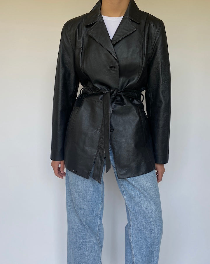 VINTAGE BLACK LEATHER JACKET 3370