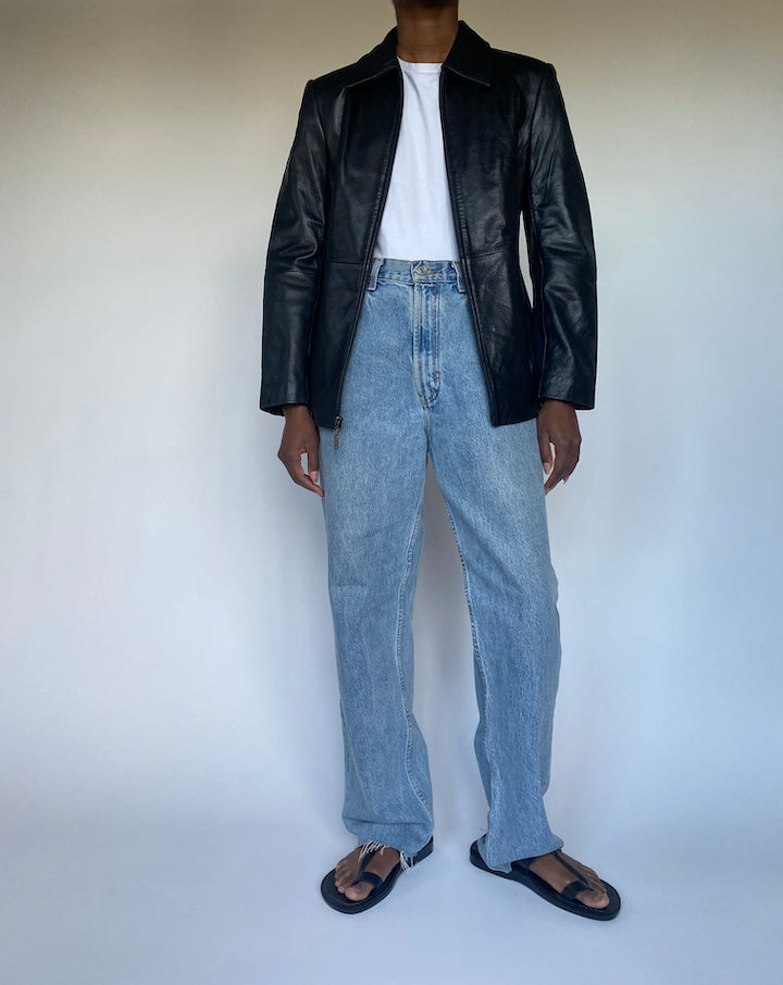 VINTAGE BLACK LEATHER JACKET 3504