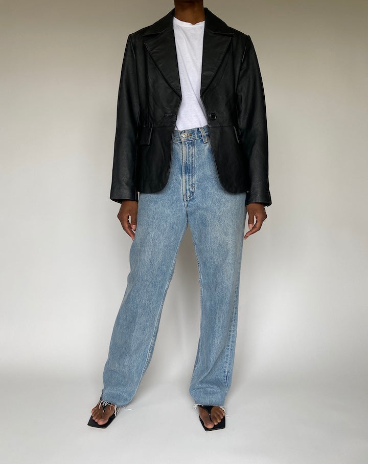 VINTAGE BLACK LEATHER JACKET 3832