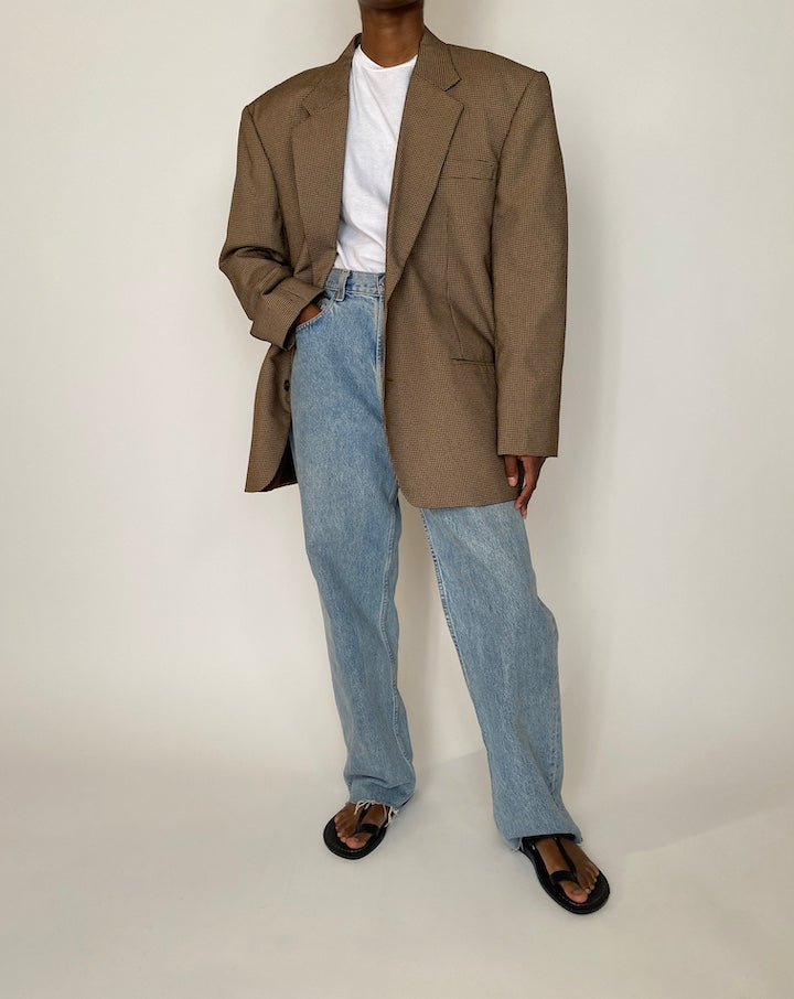 VINTAGE OVERSIZED BEIGE BLAZER 3949