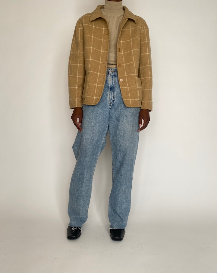 VINTAGE BEIGE WOOL BLAZER 4008