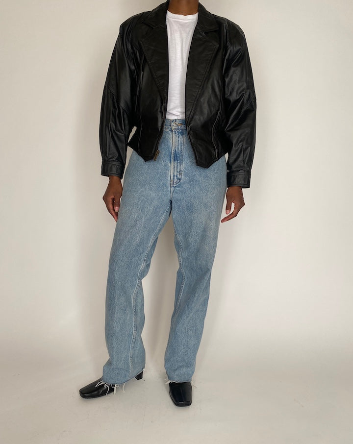 VINTAGE BLACK LEATHER JACKET 4029