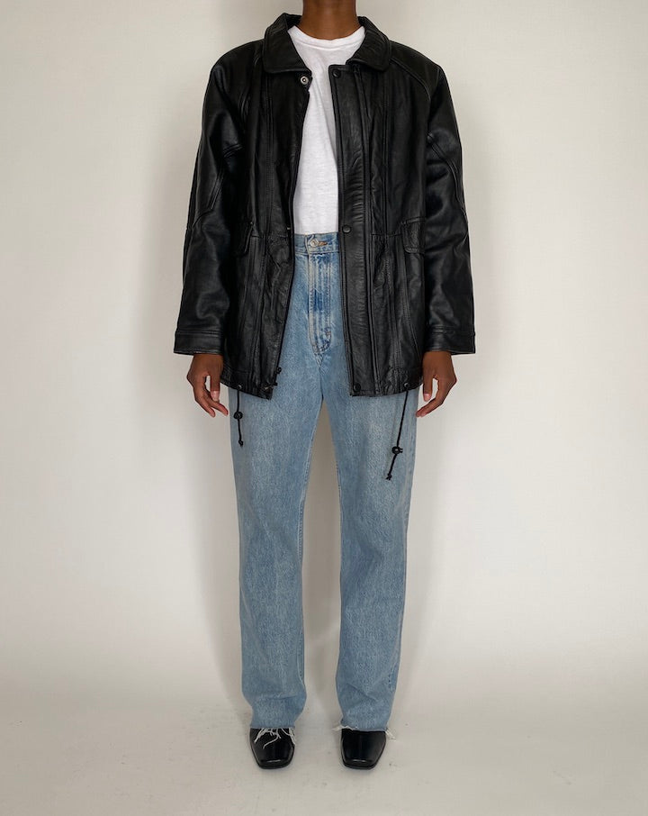 VINTAGE BLACK LEATHER JACKET 4046