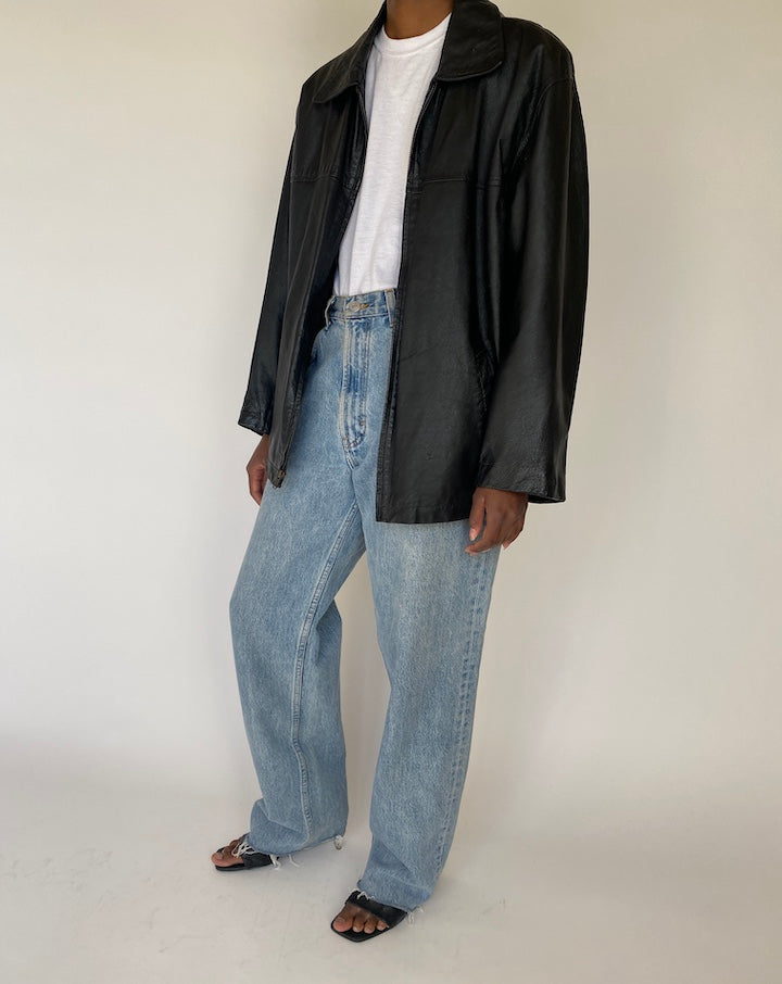 VINTAGE BLACK LEATHER JACKET 4119