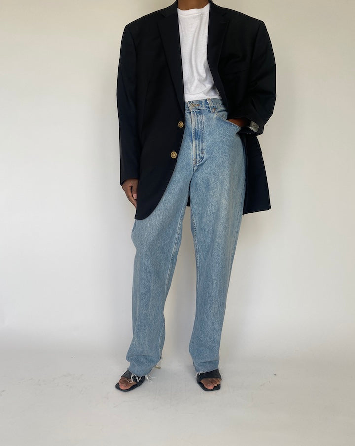 VINTAGE OVERSIZED BLACK RALPH LAUREN BLAZER 4125