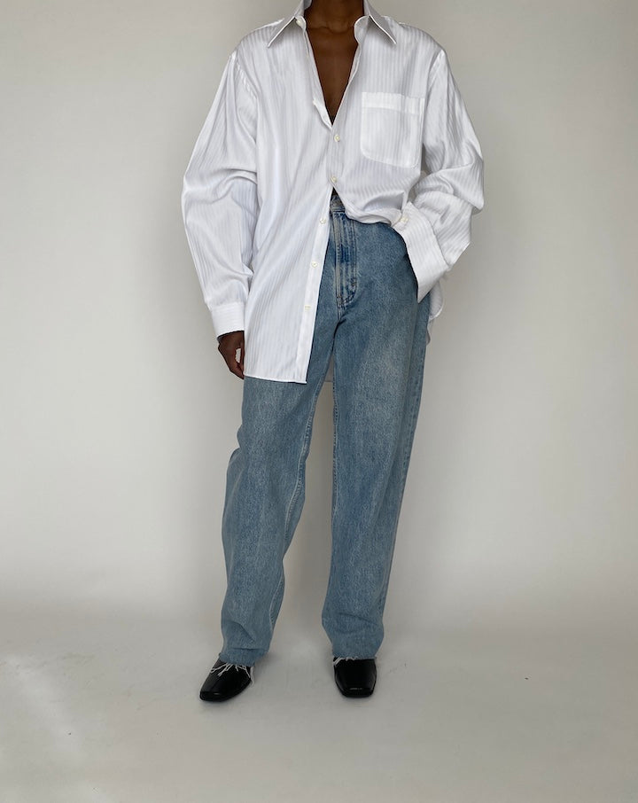 Vintage Oversized White Button Down Shirt 4149