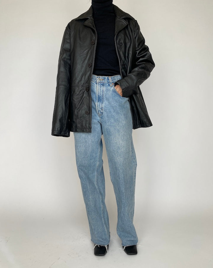 VINTAGE BLACK LEATHER JACKET 4169