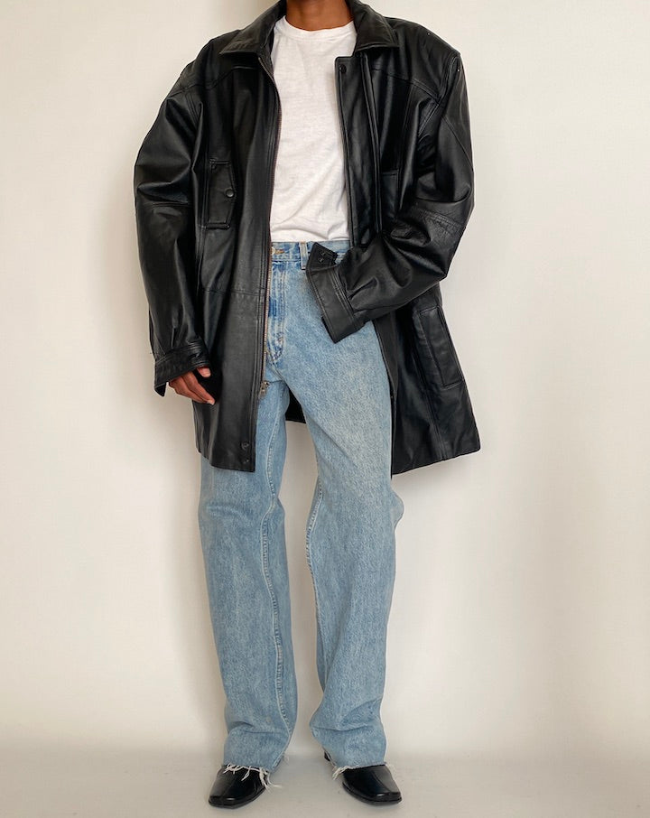 VINTAGE BLACK LEATHER JACKET 4280