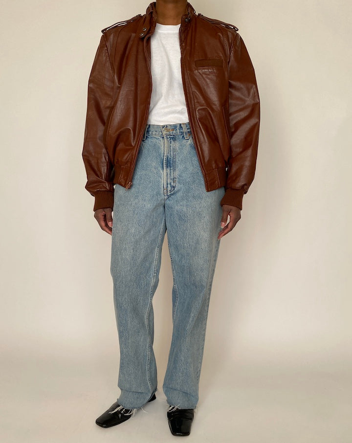 VINTAGE BROWN LEATHER JACKET 4290