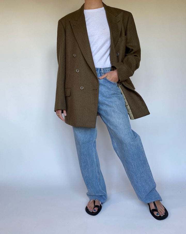 VINTAGE BROWN WOOL BLAZER 3103