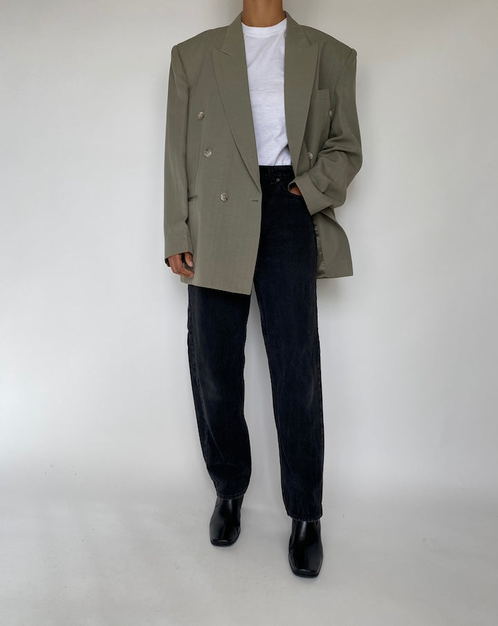 VINTAGE GREEN DOUBLE BREASTED BLAZER 1808