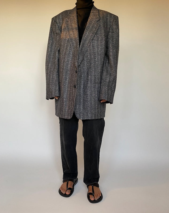 VINTAGE GREY SINGLE BREASTED BLAZER 2037