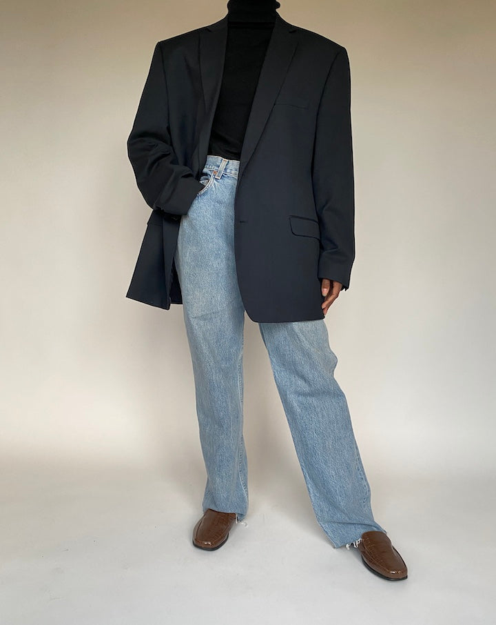 VINTAGE NAVY SINGLE BREASTED BLAZER 1700